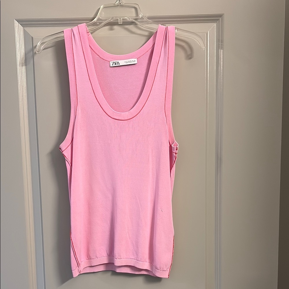 Zara Pink Scoop Neck Tank - M